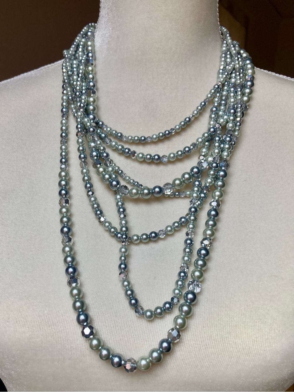 Carolee Silver Pearl Statement Necklace